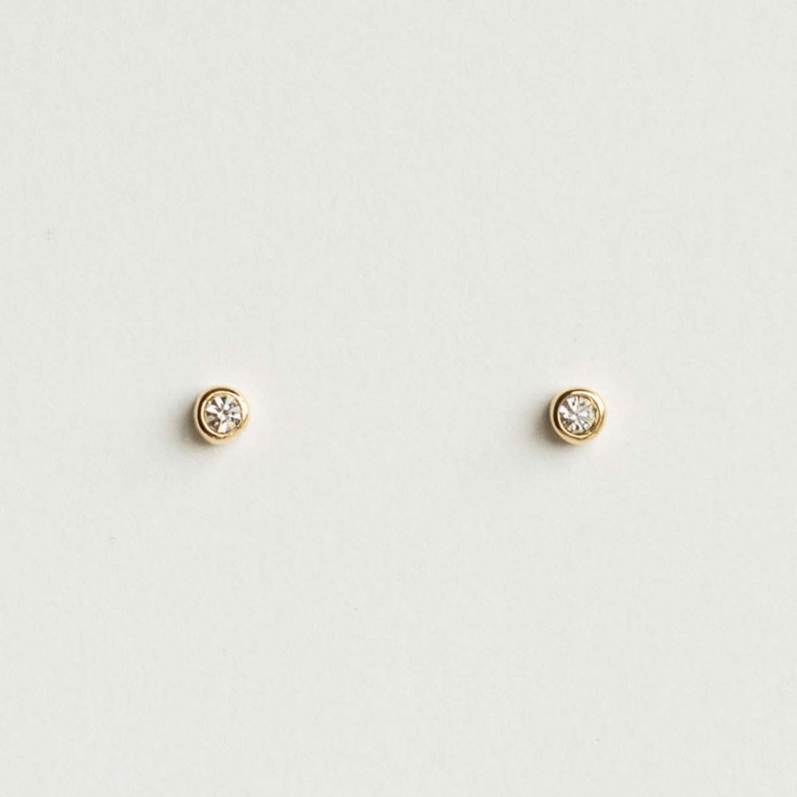 Earrings Silverado Classics | Gold Plated Sparkle Round Stud Earrings