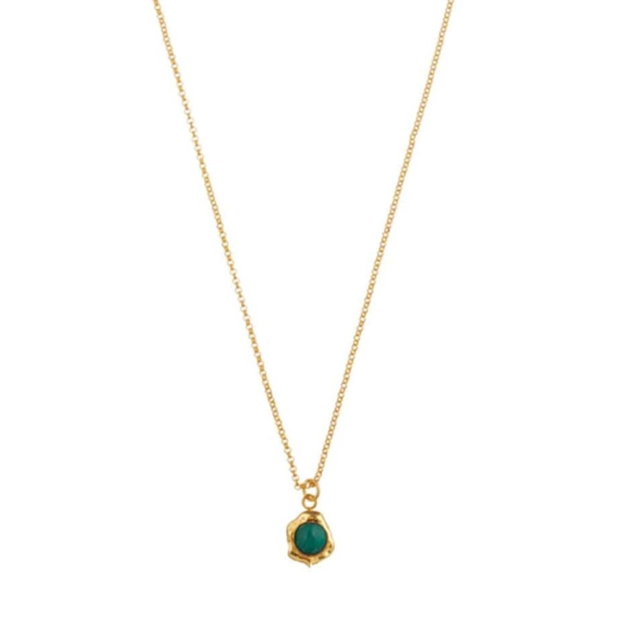 Necklaces Orelia | Molten Malachite Charm Necklace