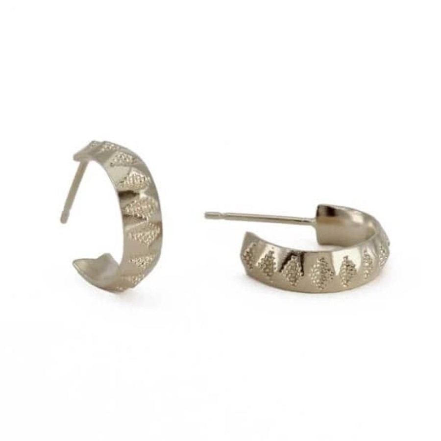 Earrings Rosie Kent | Rosie Kent Silver Chasm Hoops