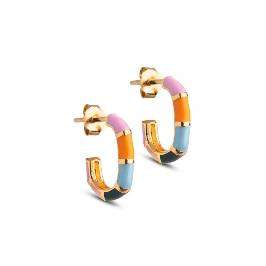 Earrings Enamel | Enamel Laura Hoop Earrings