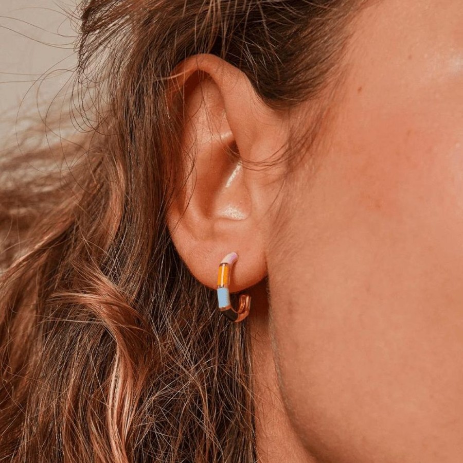 Earrings Enamel | Enamel Laura Hoop Earrings