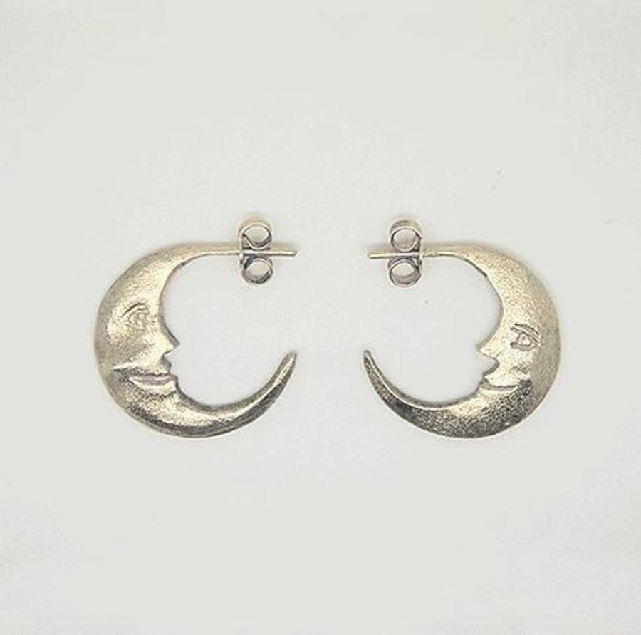 Earrings Manom | Manom Jewellery Silver Crescent Moon Earrings