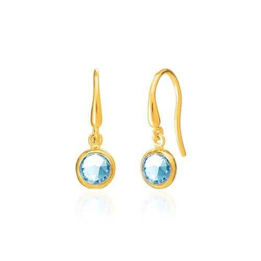 Earrings Luceir Jewellery | Luceir March Birthstone Earrings - Blue Topaz