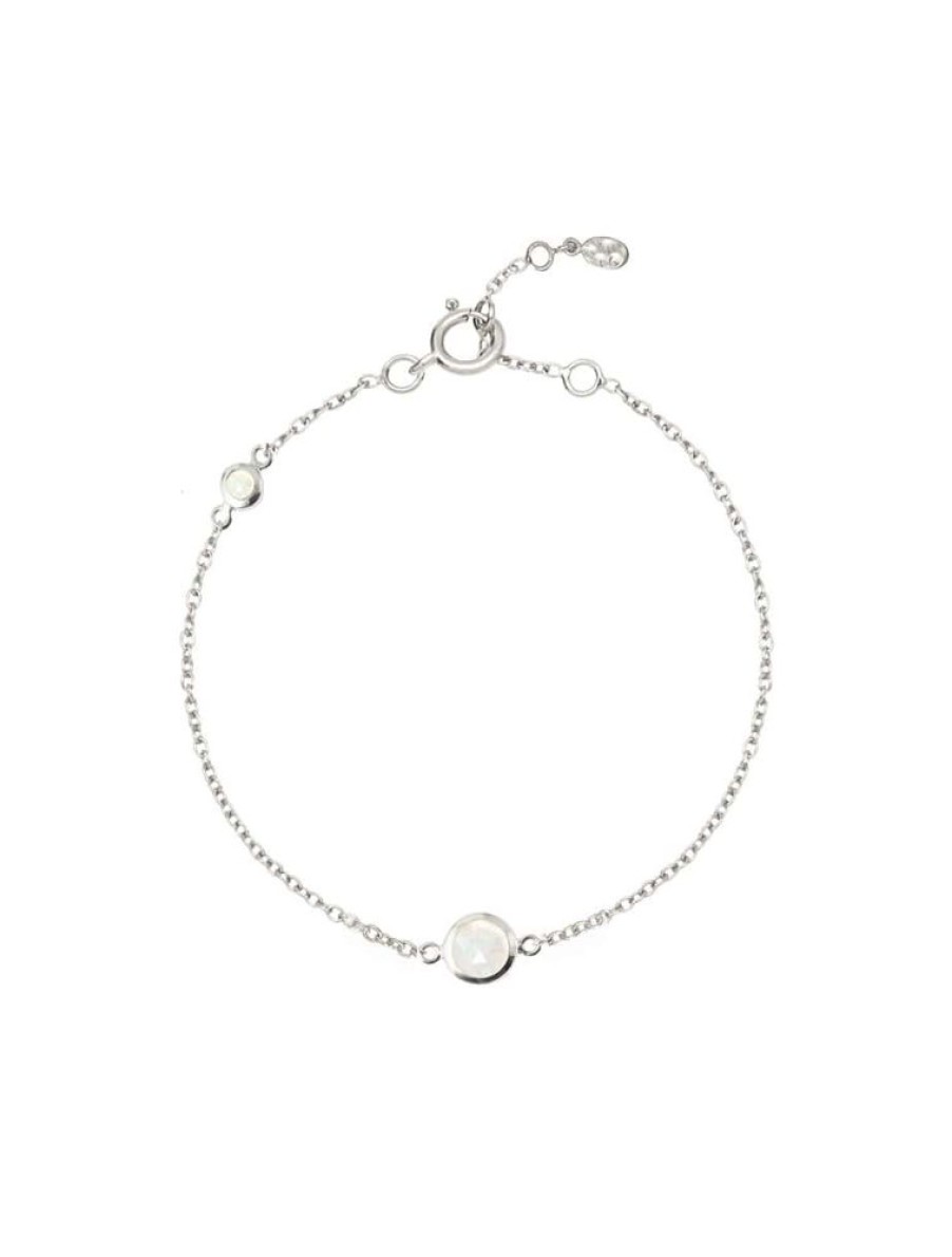 Bracelets Luceir Jewellery | Luceir October Silver Birthstone Bracelet - Moonstone