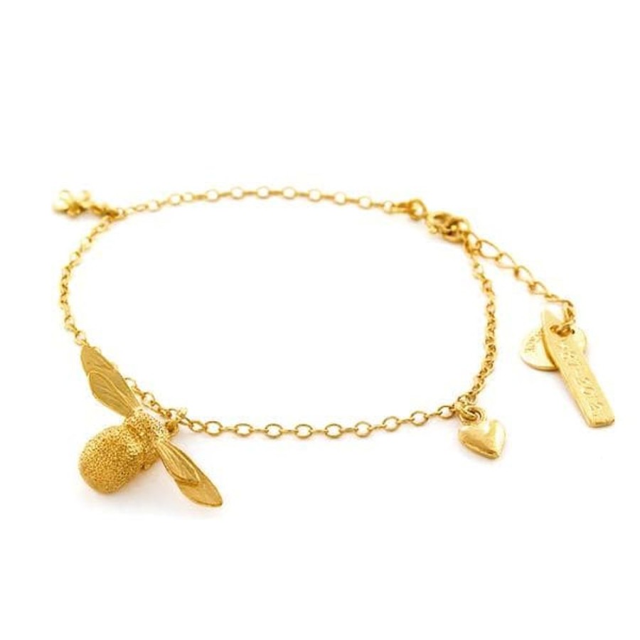 Bracelets Alex Monroe | Alex Monroe Baby Bee Charm Bracelet