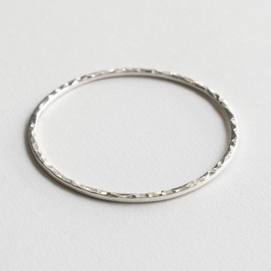 Bracelets Silverado Classics | Silver Hammered Round Bangle