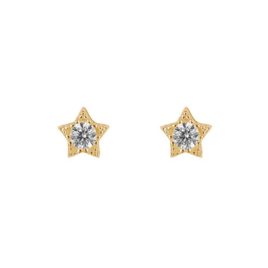 Earrings Silverado Classics | Gold Plated Sparkle Star Stud Earrings