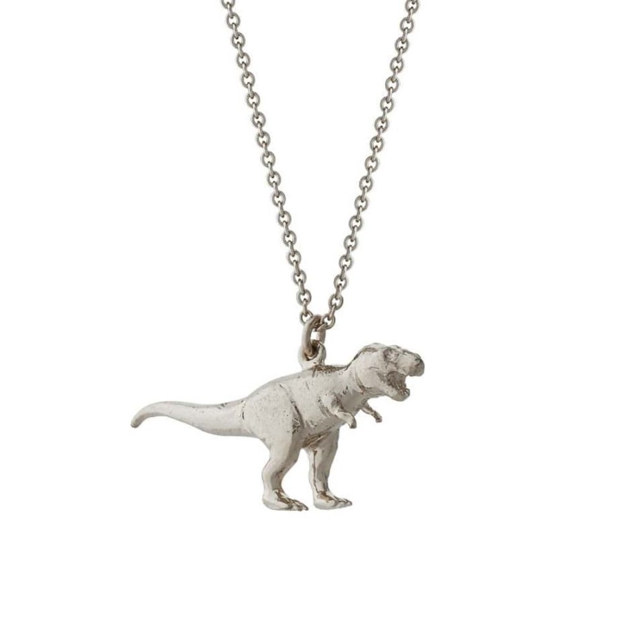 Necklaces Alex Monroe | Alex Monroe Silver Tyrannosaurus Rex Necklace