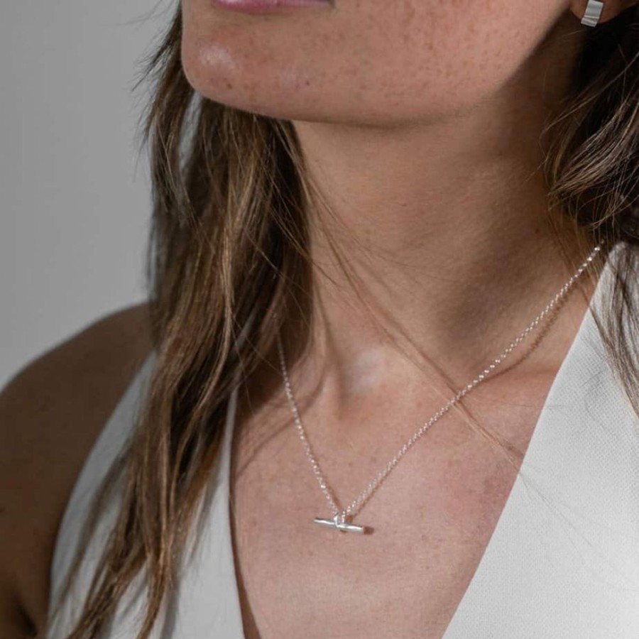 Necklaces One and Eight | Silver Willow T-Bar Necklace