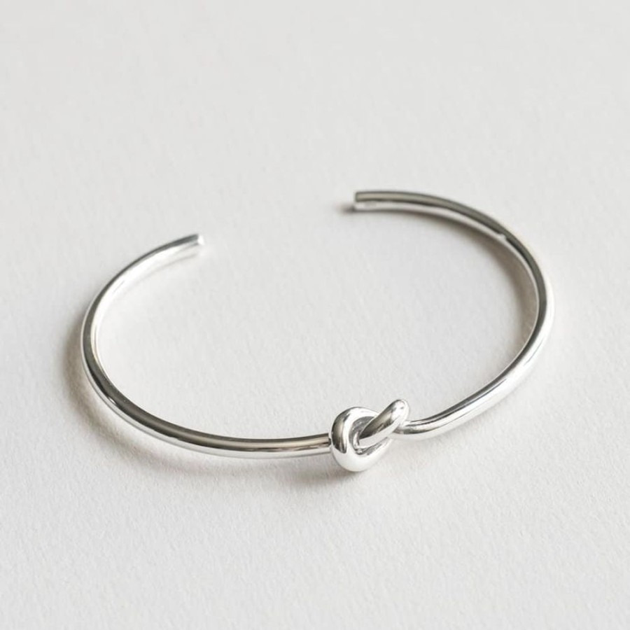 Bracelets Silverado Classics | Silver Knot Cuff Bangle