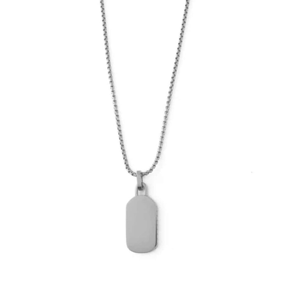 Necklaces Orelia & Joe | Men'S Ridged Tag Necklace