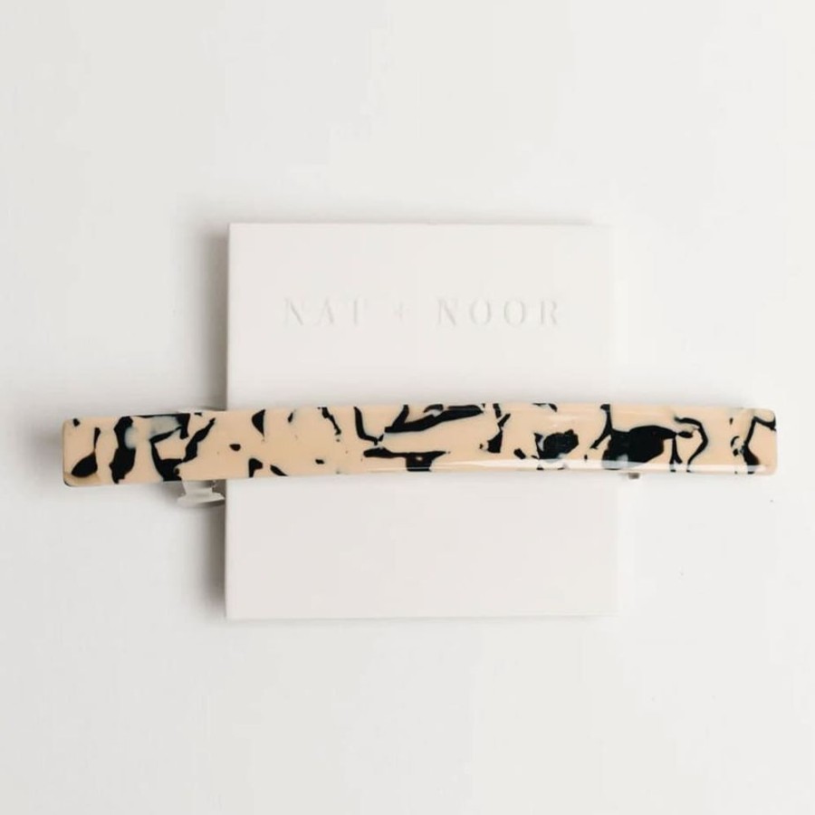 Accessories Nat + Noor | Ivory Marble Barrette Hair Clip