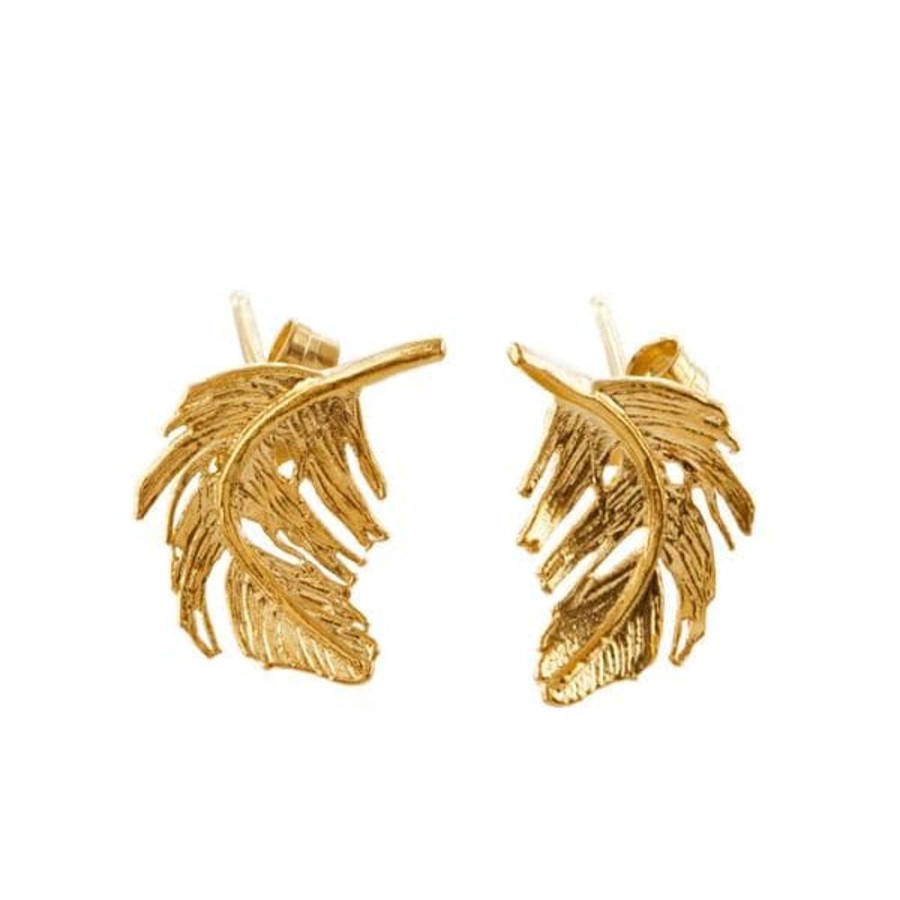 Earrings Alex Monroe | Alex Monroe Feather Stud Earrings