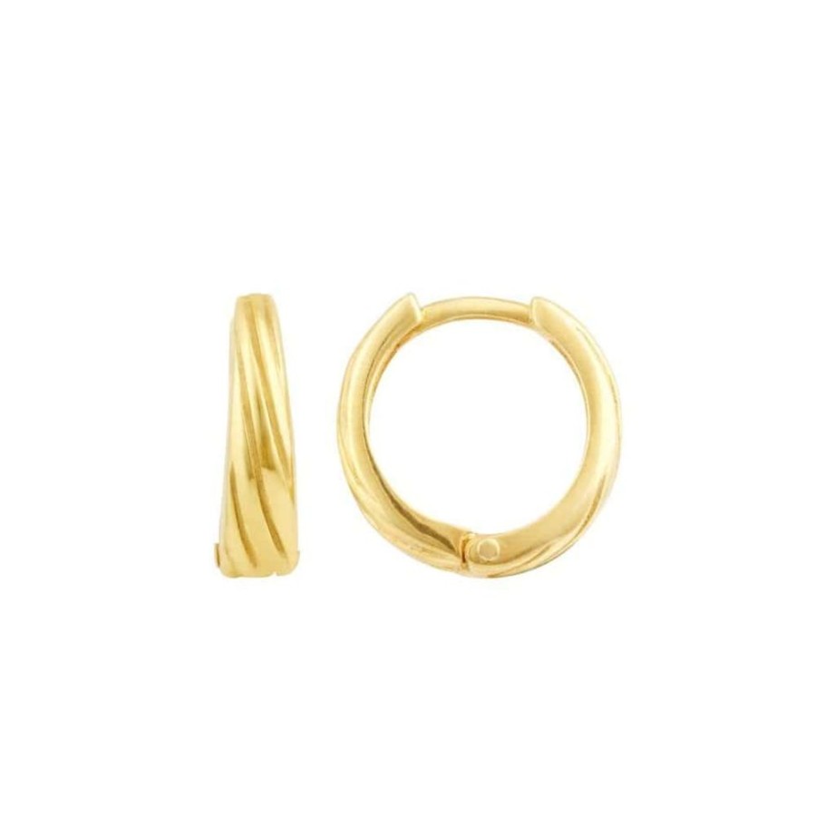 Earrings Silverado Classics | Ridged Texture Huggie Hoop