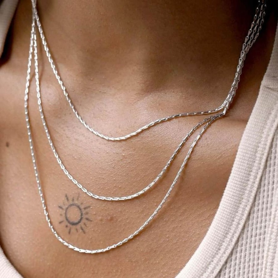 Necklaces Wild Fawn | Silver Hayseed Layering Necklace