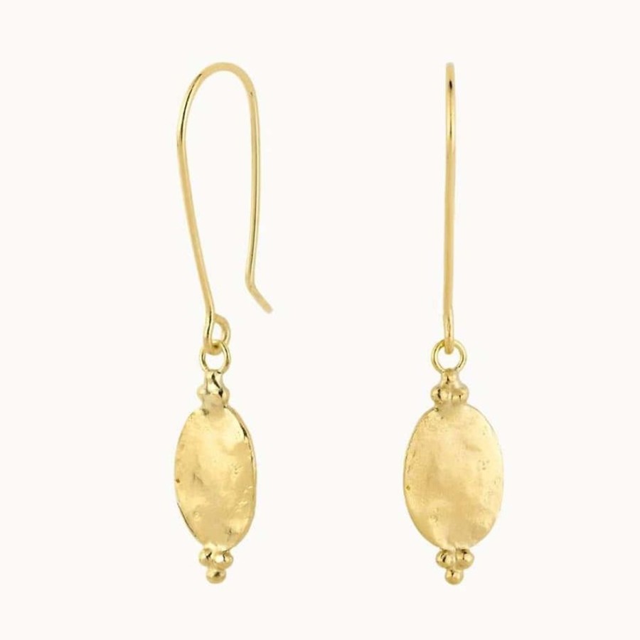 Earrings Wild Fawn | Gold Ornate Oval Hook Earrings