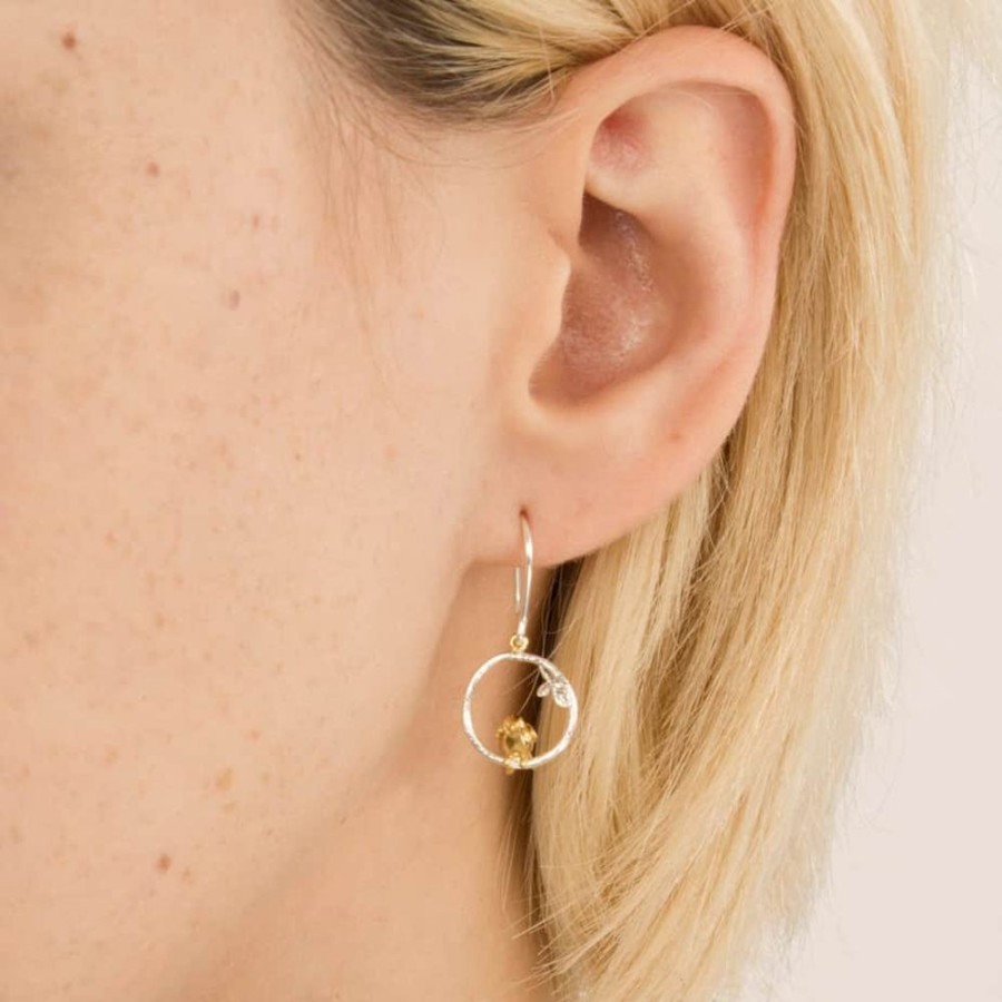 Earrings Alex Monroe | Alex Monroe Tiny Bird Loop Earrings