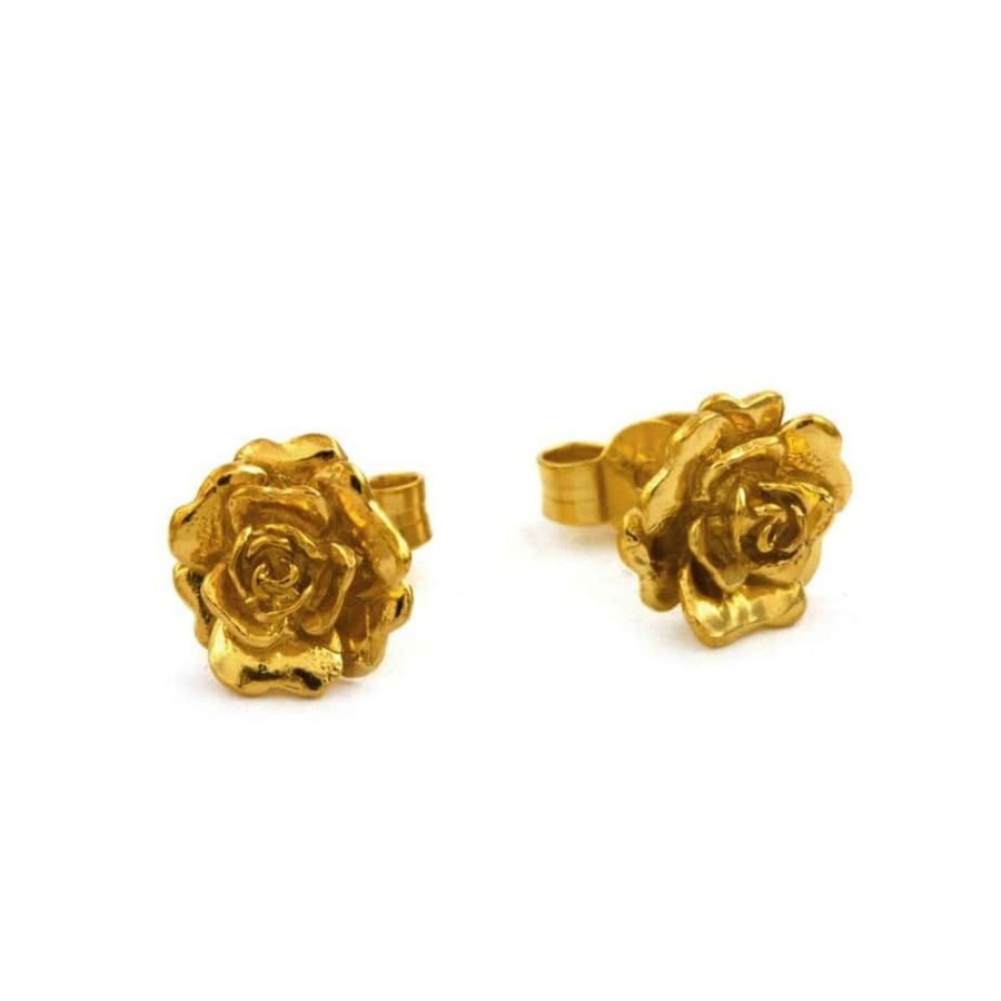 Earrings Alex Monroe | Alex Monroe Rosa Damasca Stud Earrings