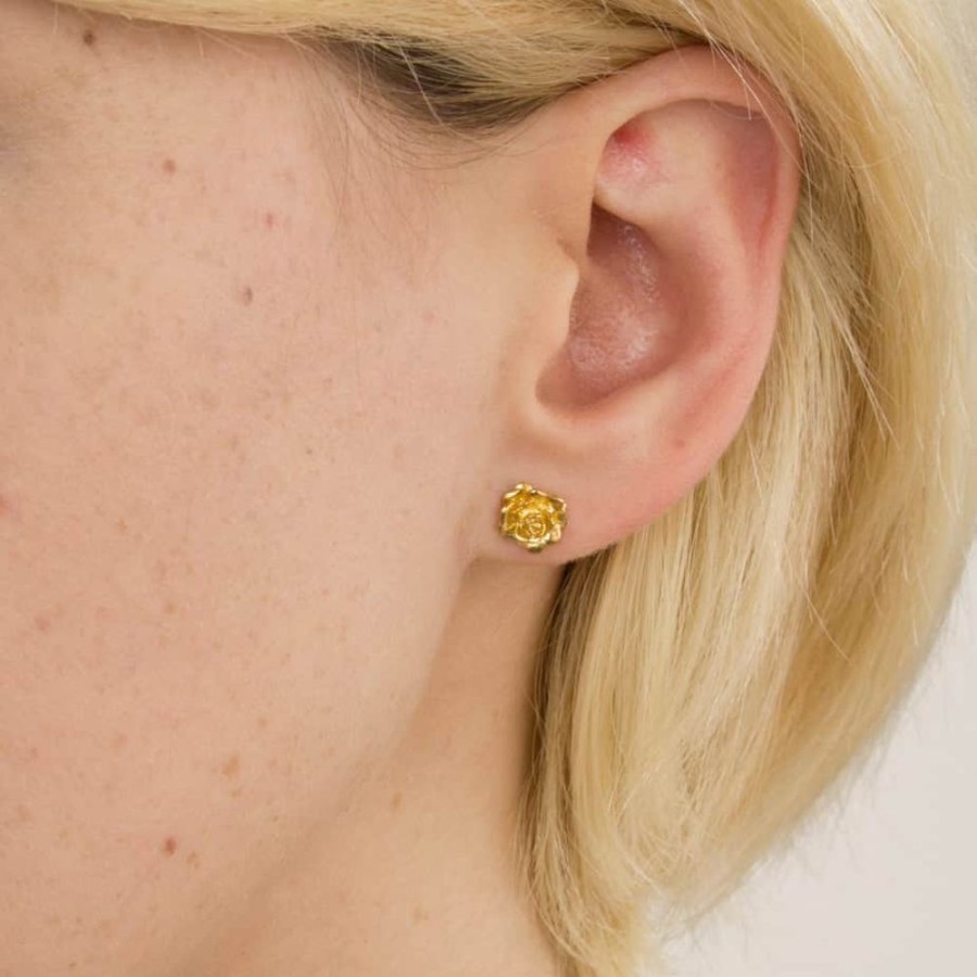 Earrings Alex Monroe | Alex Monroe Rosa Damasca Stud Earrings