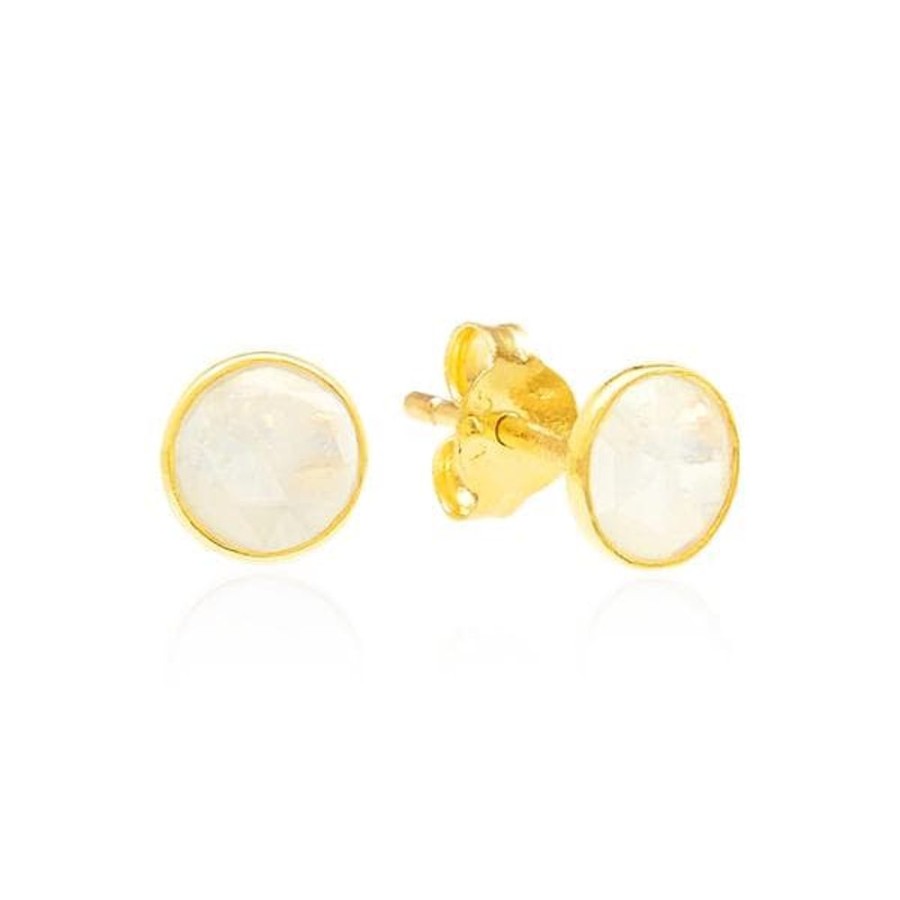 Earrings Luceir Jewellery | Luceir October Birthstone Stud Earrings - Moonstone