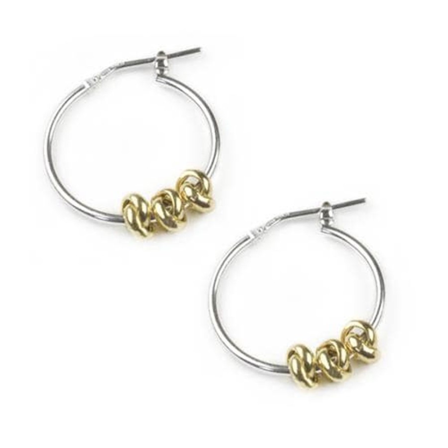 Earrings Tales From The Earth | Tales From The Earth Three Knot Hoops - Gold