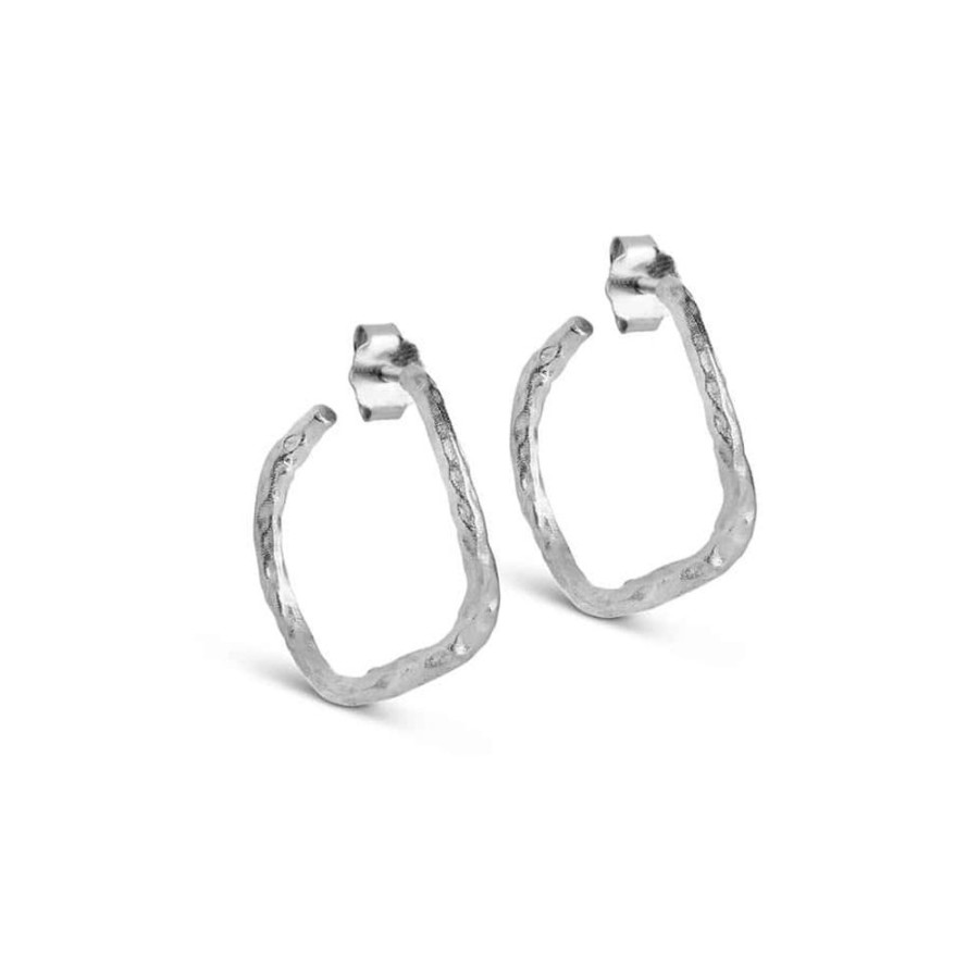 Earrings Enamel | Silver Enamel Sway Hoop Earrings