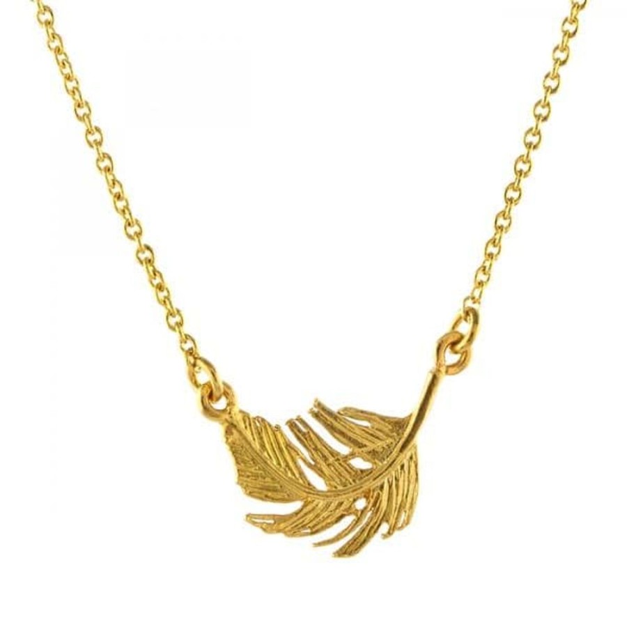 Necklaces Alex Monroe | Alex Monroe Little Feather In-Line Necklace