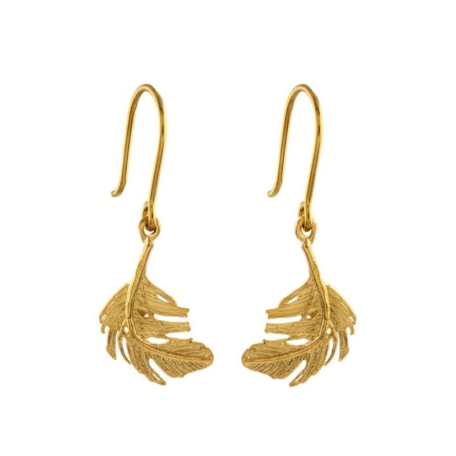 Earrings Alex Monroe | Alex Monroe Little Feather Hook Earrings