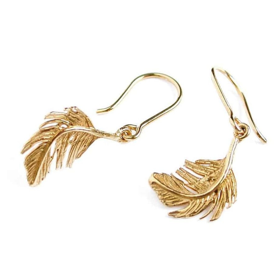 Earrings Alex Monroe | Alex Monroe Little Feather Hook Earrings