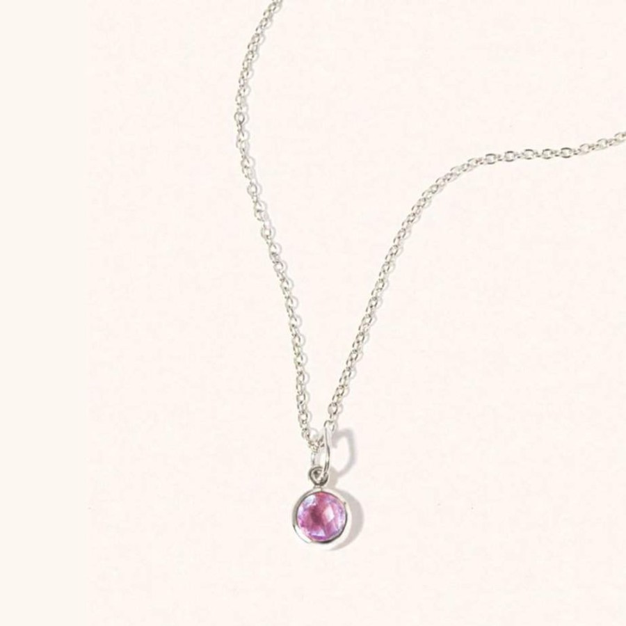 Necklaces Luceir Jewellery | February Birthstone Silver Pendant - Amethyst