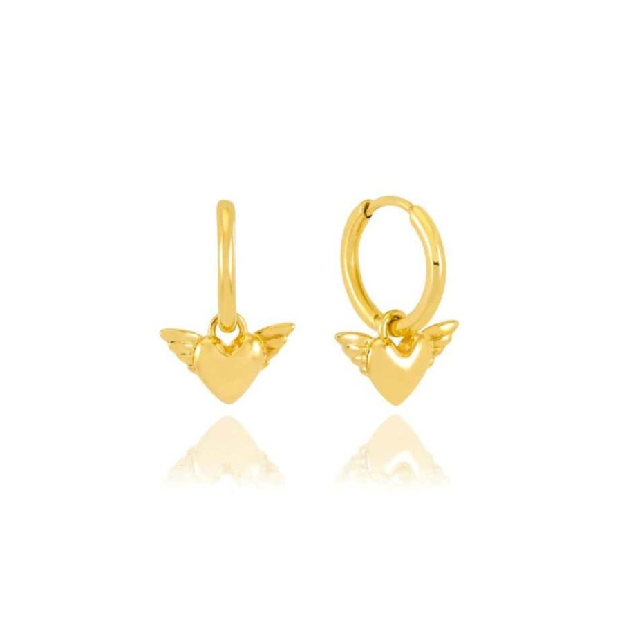 Earrings Rachel Jackson | Guardian Angel Wings Huggie Hoop Earrings