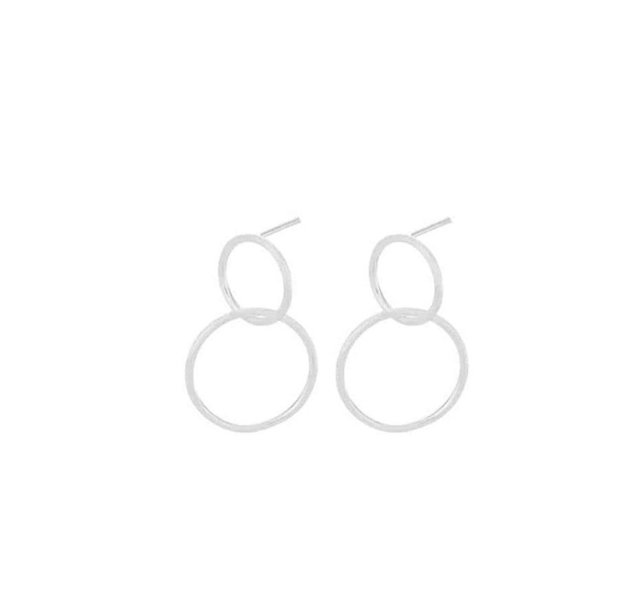 Earrings Pernille Corydon | Pernille Corydon Silver Double Loop Earrings