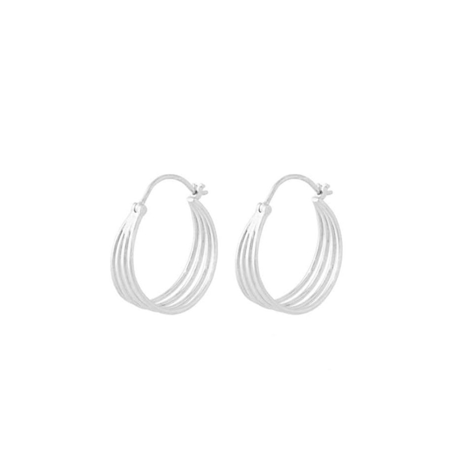 Earrings Pernille Corydon | Silver Midnight Sun Hoop Earrings