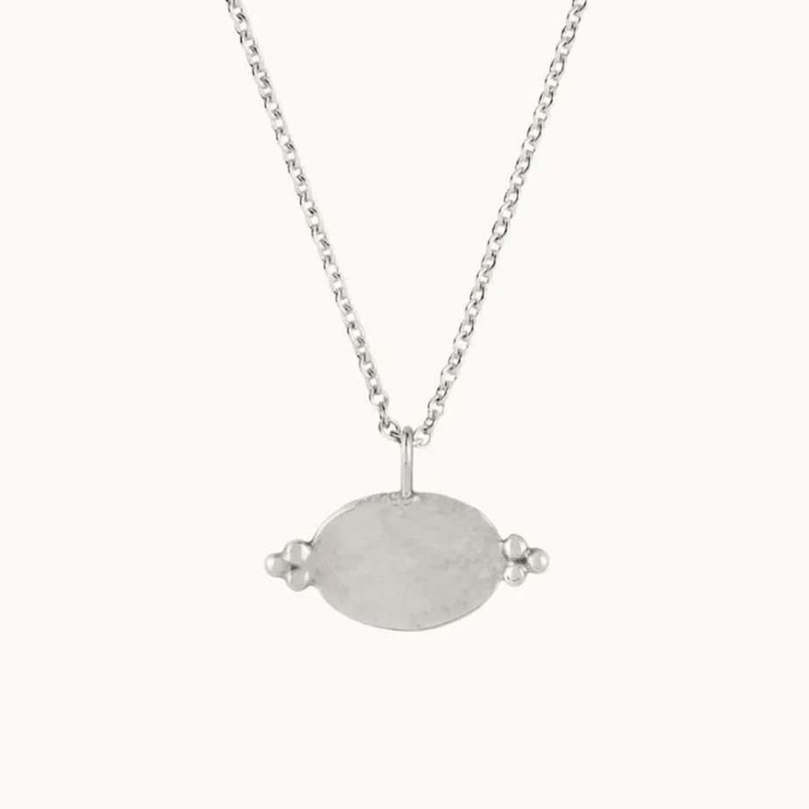 Necklaces Wild Fawn | Silver Ornate Oval Pendant