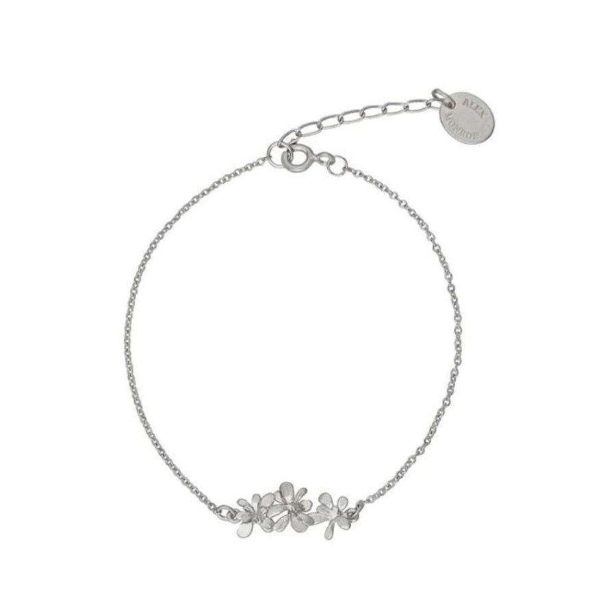 Bracelets Alex Monroe | Alex Monroe Silver Sprouting Rosette In-Line Bracelet