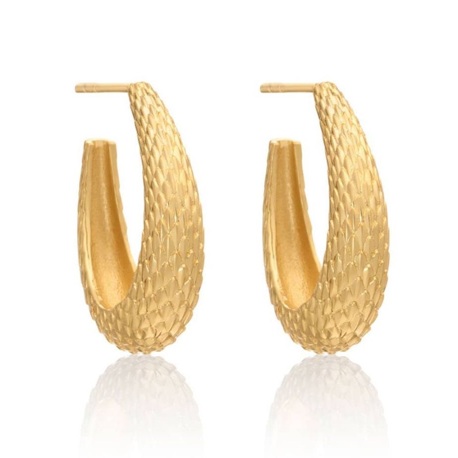 Earrings Azuni London | Azuni Medusa Chunky Snake Scale Hoops