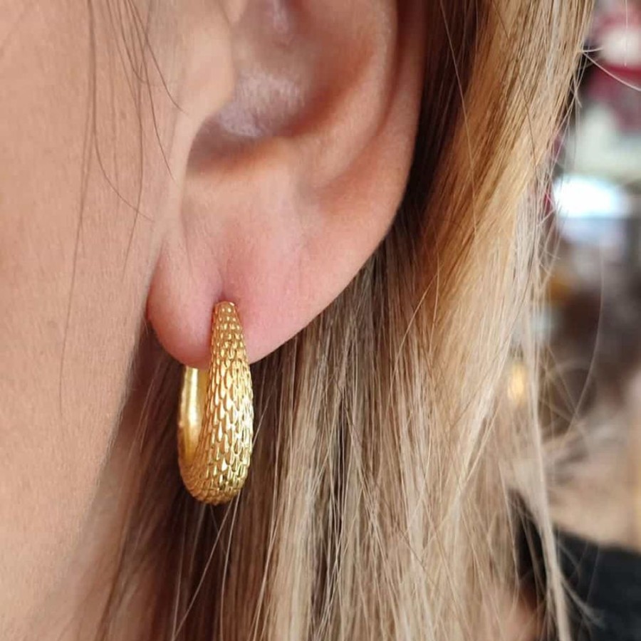 Earrings Azuni London | Azuni Medusa Chunky Snake Scale Hoops