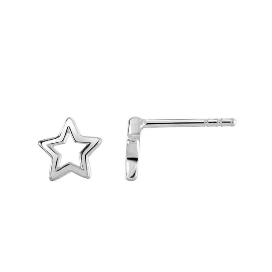 Earrings Silverado Classics | Silver Open Star Stud Earrings