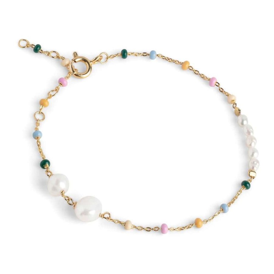 Bracelets Enamel | Lola Dreamy Pearl Chain Bracelet