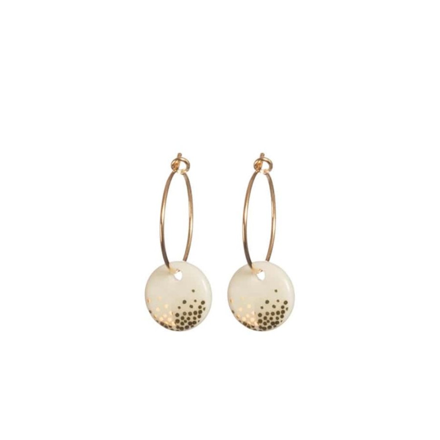 Earrings One and Eight | Porcelain Gold Mist Earrings