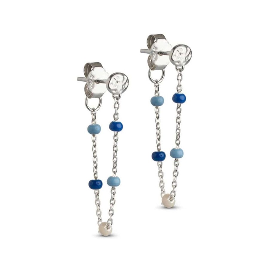 Earrings Enamel | Silver Lola Marine Enamel Earrings