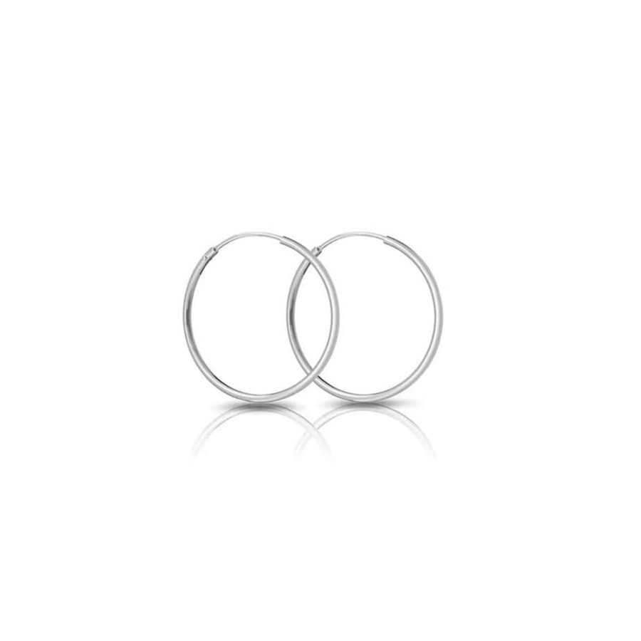 Earrings Silverado Classics | 16Mm Silver Sleeper Hoop Earring