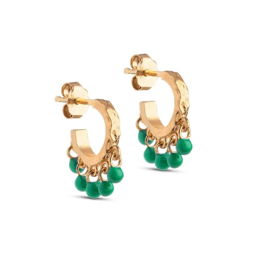 Earrings Enamel | Green Astrid Hoop Earring