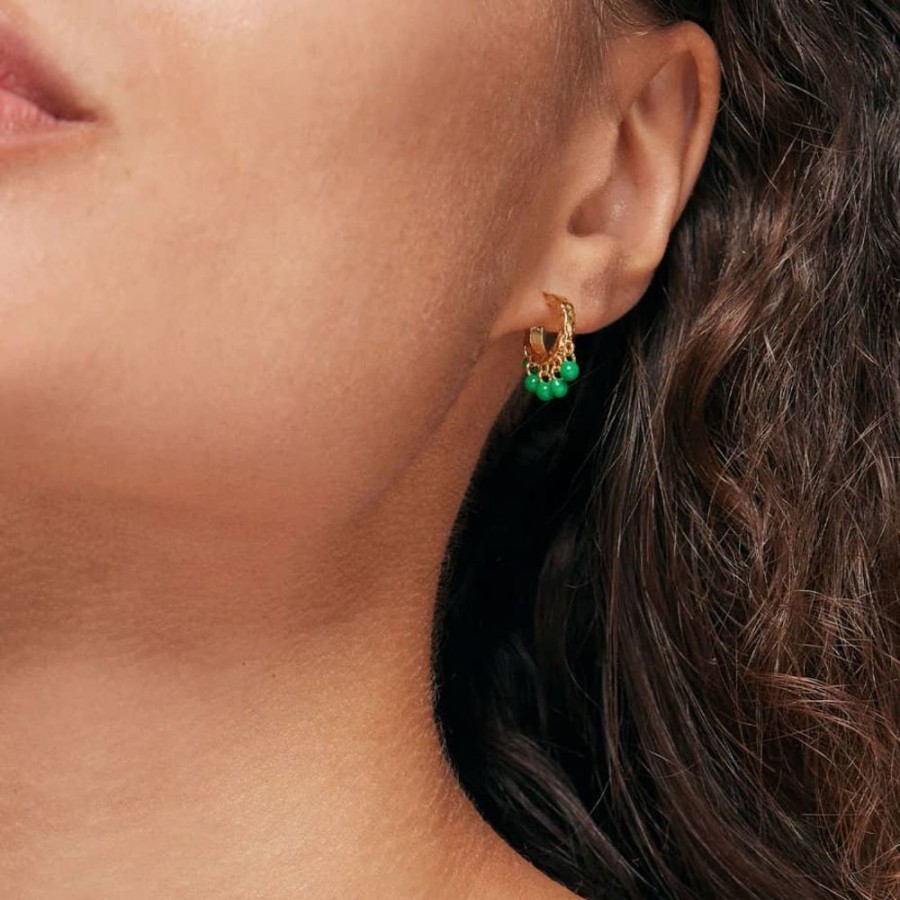 Earrings Enamel | Green Astrid Hoop Earring