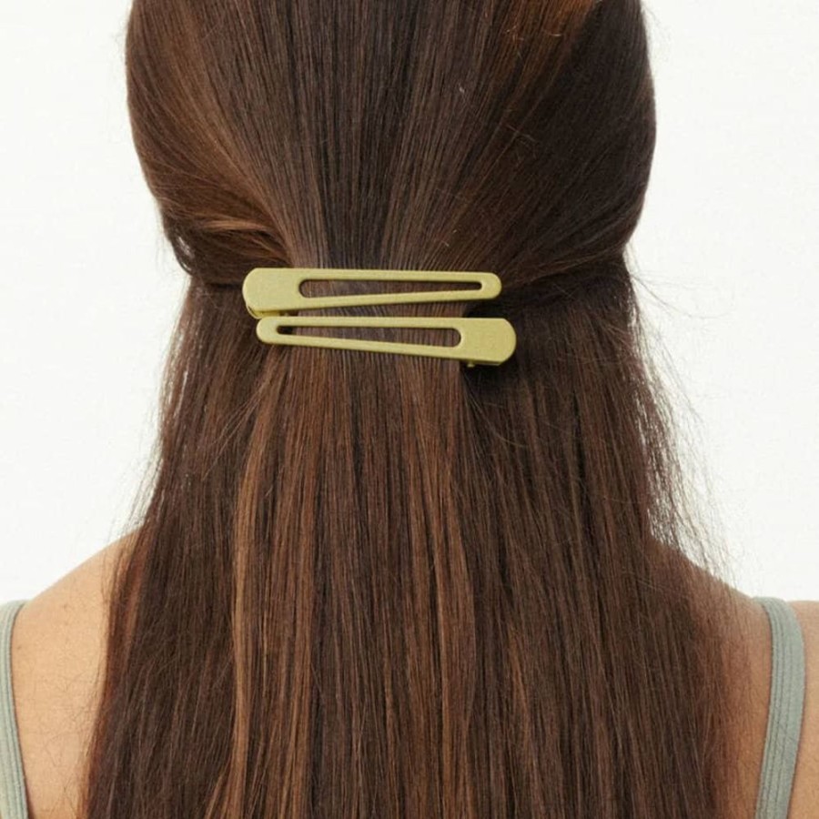 Accessories Nat + Noor | Olive Triangle Hair Clip Duo Set