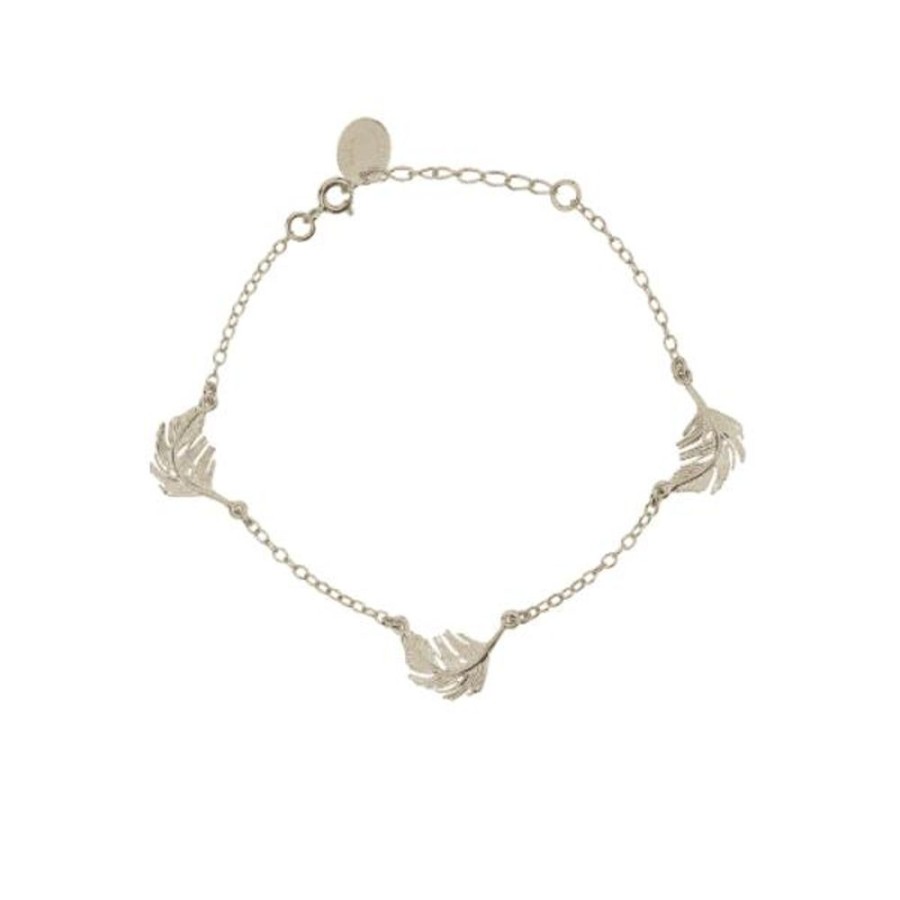 Bracelets Alex Monroe | Alex Monroe Silver Feather Bracelet