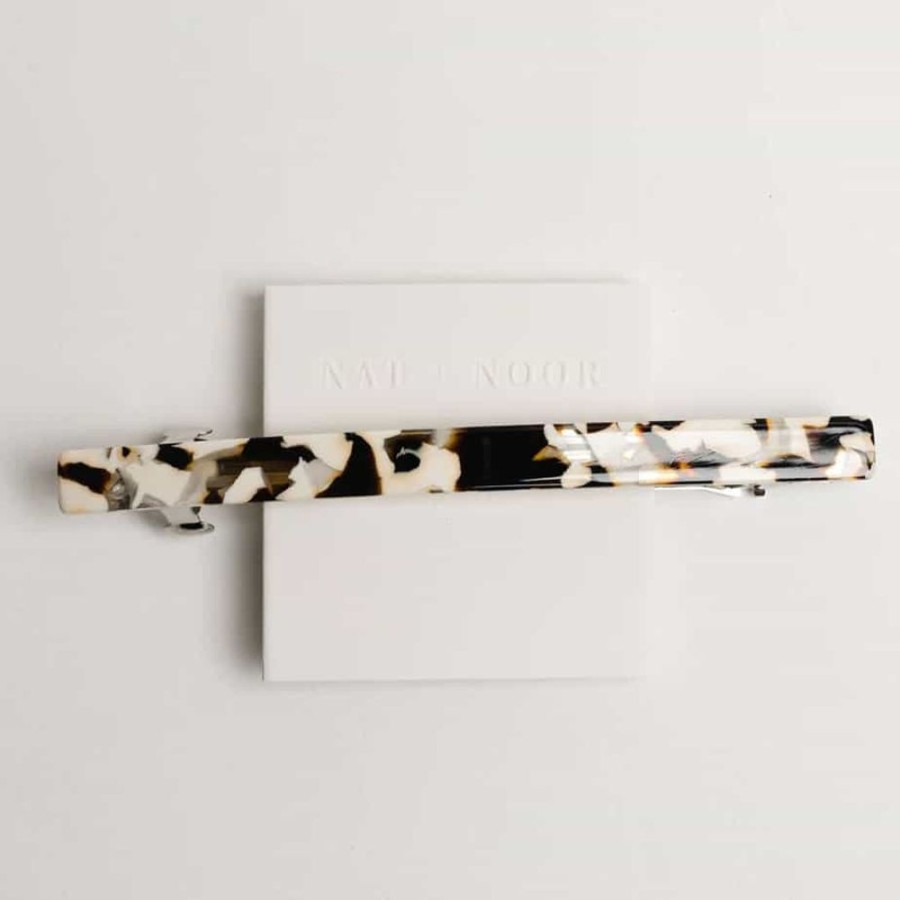 Accessories Nat + Noor | White And Marble Barrette Hair Clip