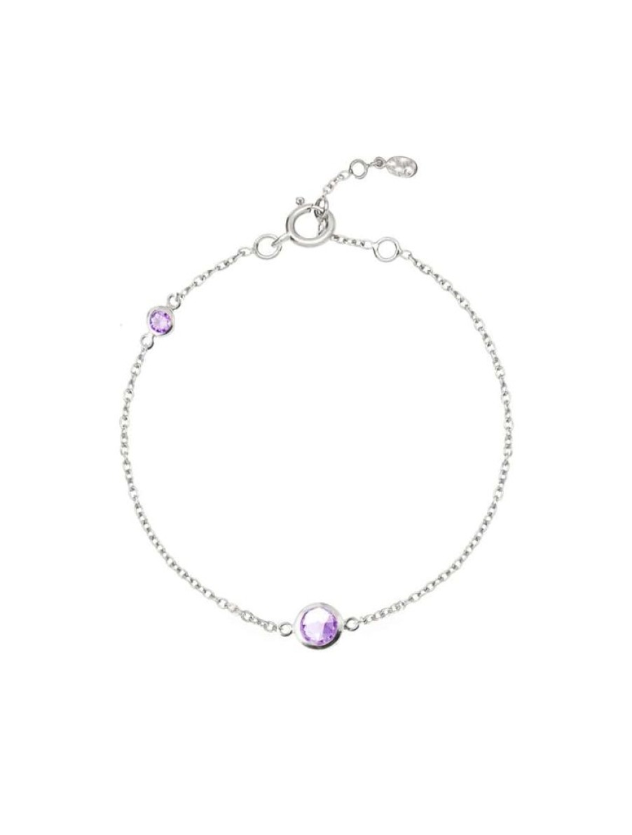 Bracelets Luceir Jewellery | February Silver Birthstone Bracelet - Amethyst