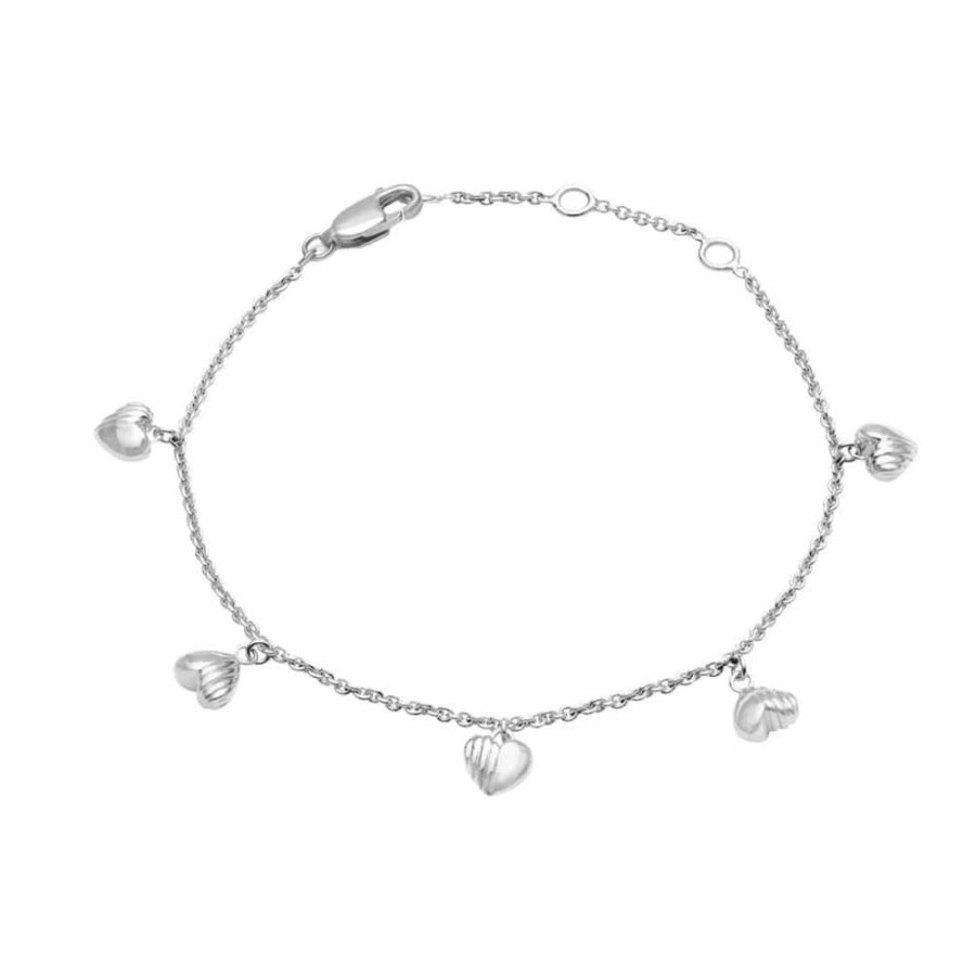 Bracelets Rachel Jackson | Silver Art Deco Hearts Bracelet