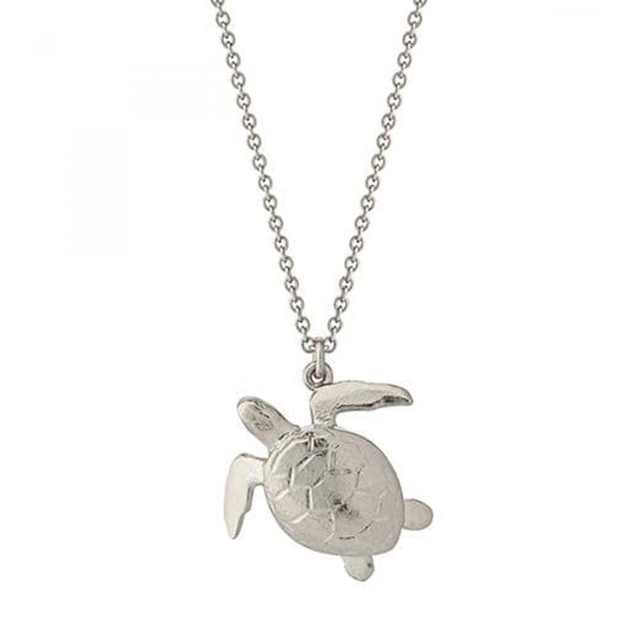 Necklaces Alex Monroe | Alex Monroe Silver Sea Turtle Necklace